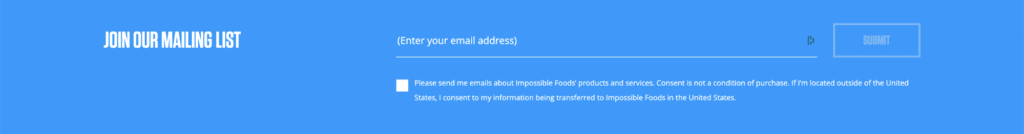 Blue Background With Title And Fields For Email Signup Form