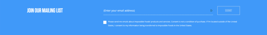 Blue Background With Title And Fields For Email Signup Form