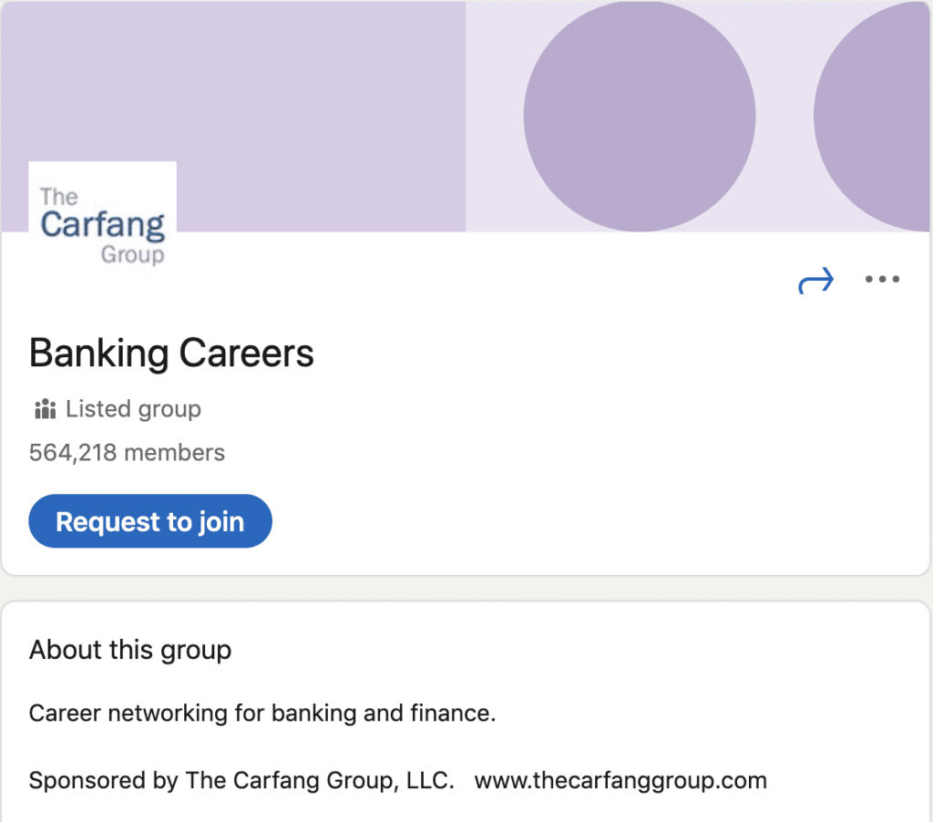 linkedin banking careers group